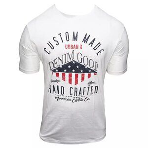 NWT URBAN AMERICAN FASHION MEN'S WHITE CREW NECK SHORT SLEEVE T-SHIRT SIZE XL
